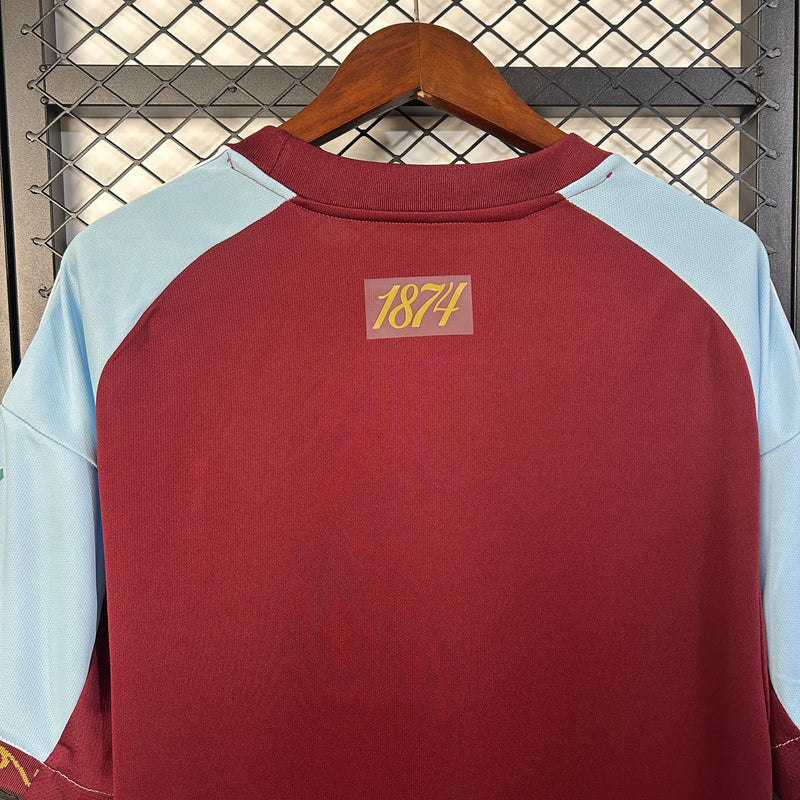 Camisa Aston Villa Home 25/26 Castore Torcedor Masculina - Lançamento